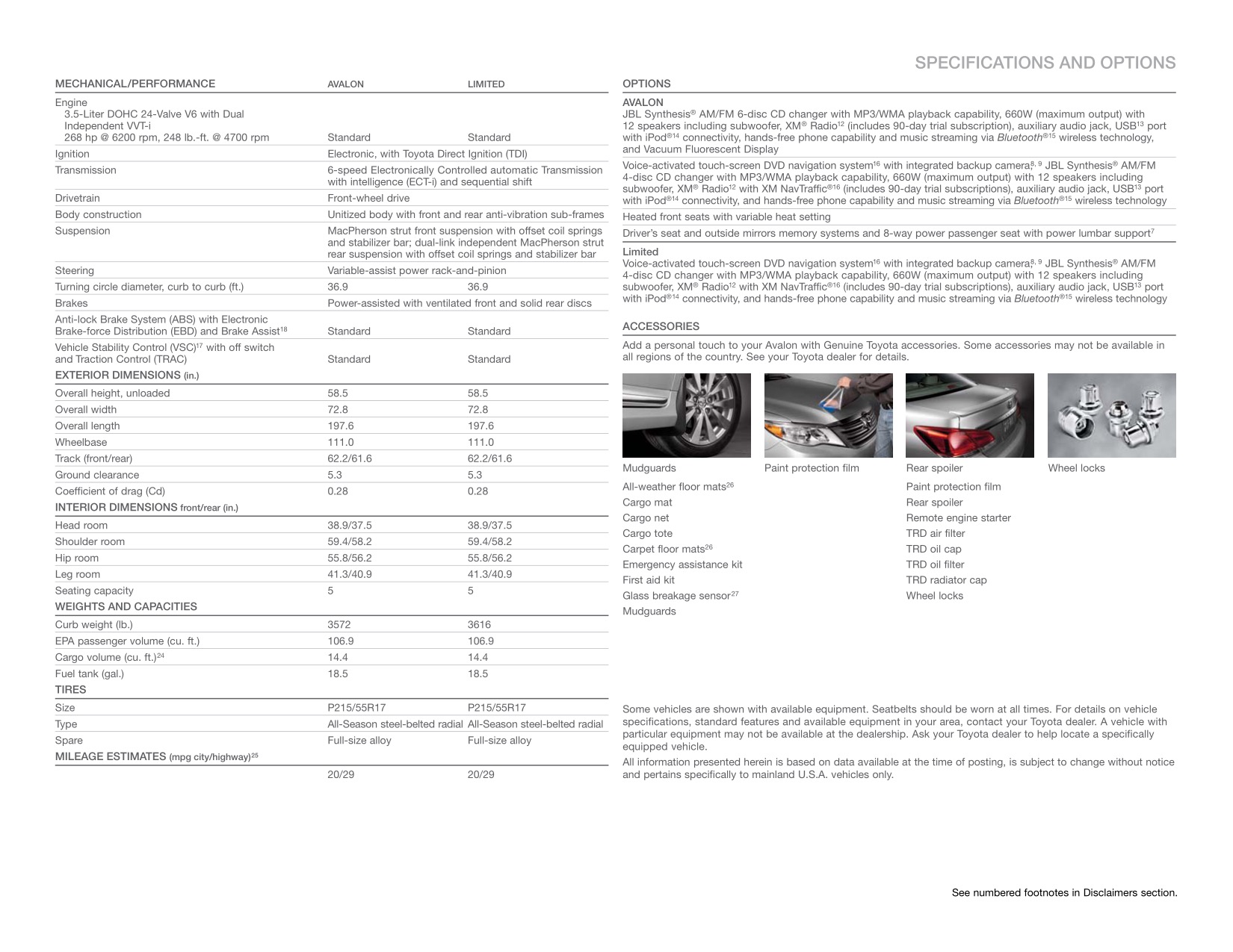 2011 Toyota Avalon Brochure Page 10